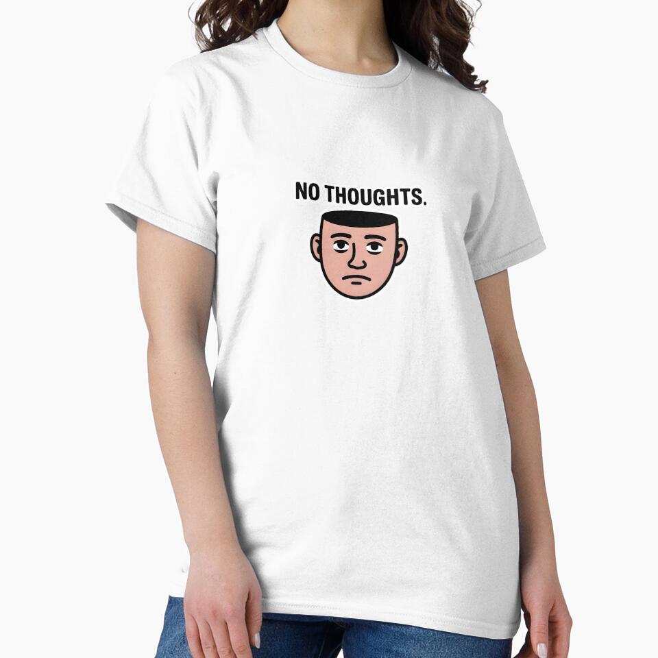 No Thoughts. Head Empty – Blank Mind Meme Minimal Face Sticker by StickerNexa