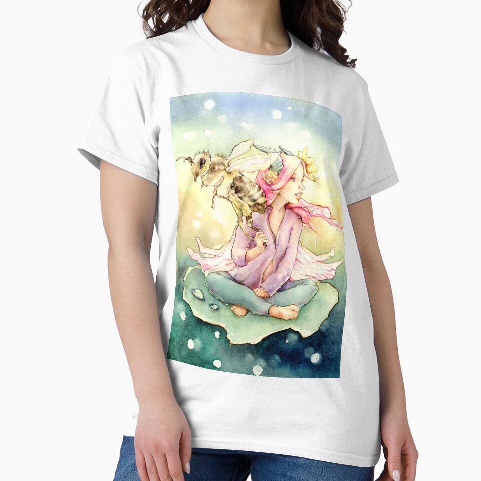 Pastel Colored Fairy With Bee by Miriam Steinau