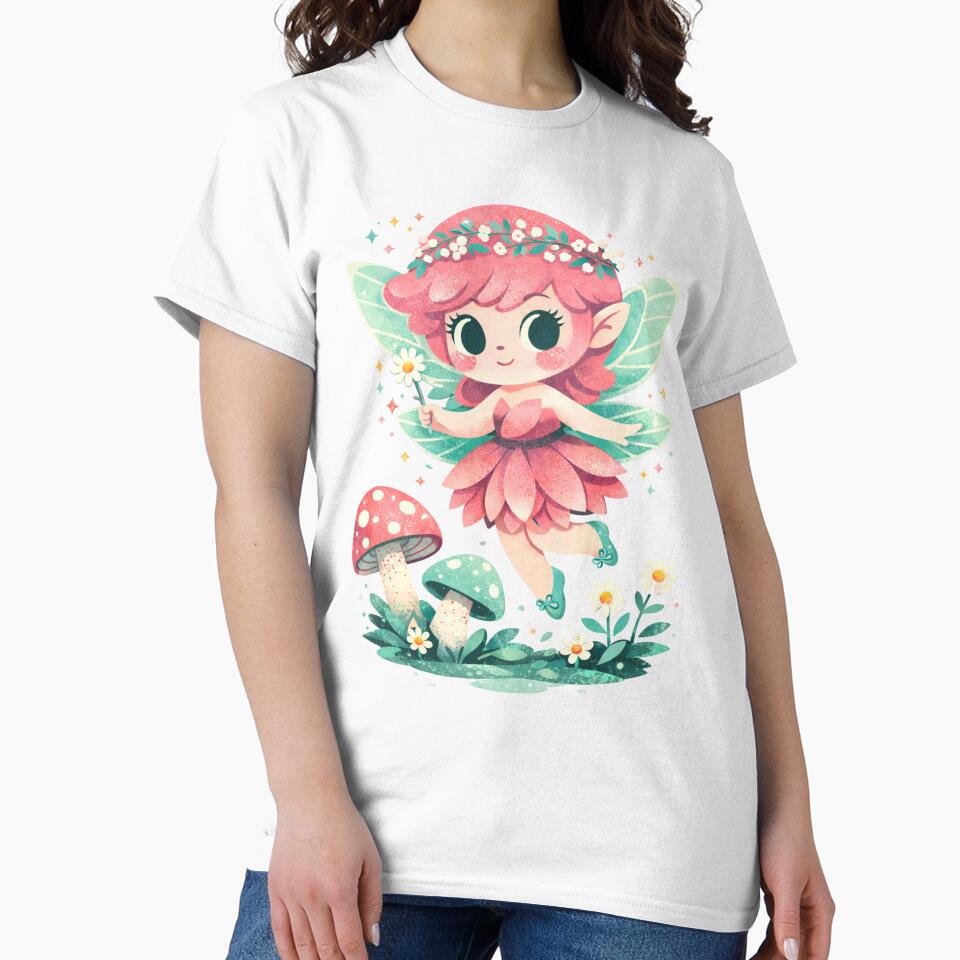 Magical Garden Pixie - Pastel Fairycore Graphic Tee by FatmaElhofy