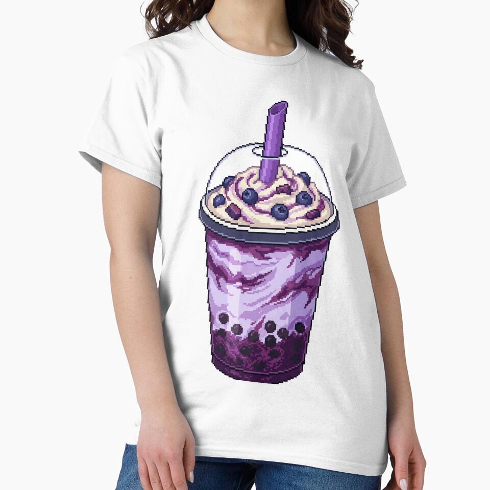 Pixel Art Blueberry Bubble Tea by CaseDiary