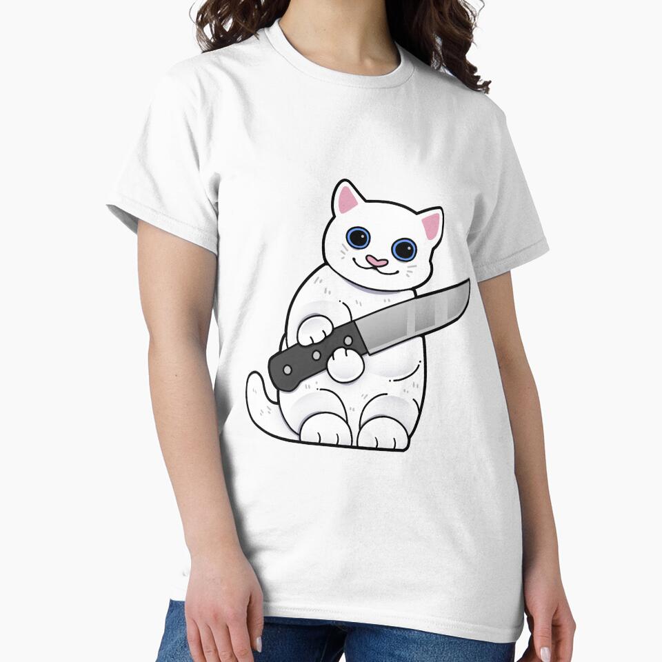 White Cat with Knife by Mossysplashart