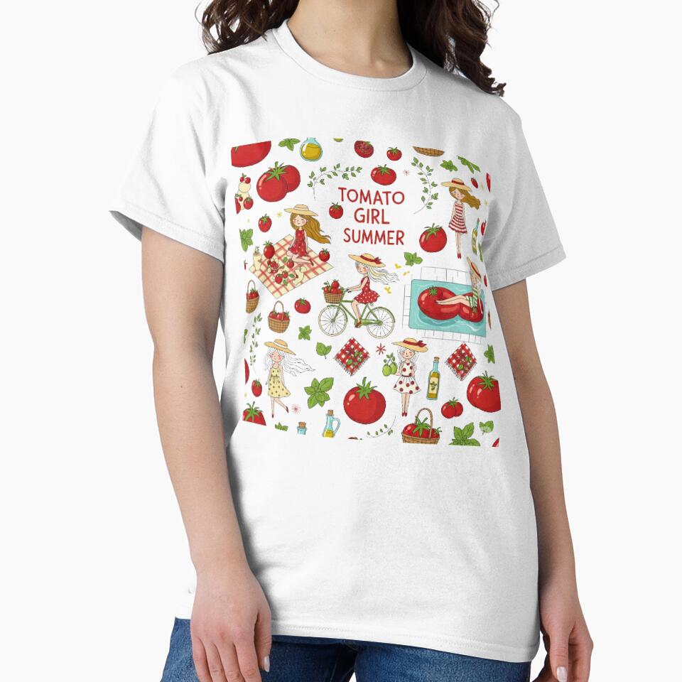 Tomato Girl Summer Aesthetic Pattern by JustiesDesigns