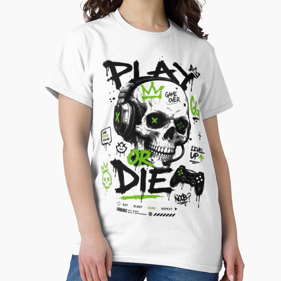 Gamer Skull Streetwear Design by StreetWave01