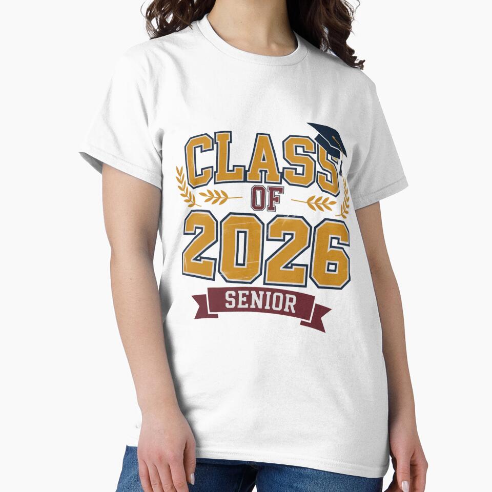 Class of 2026 Senior Graduation Vintage Varsity Design by What a cute-Tee