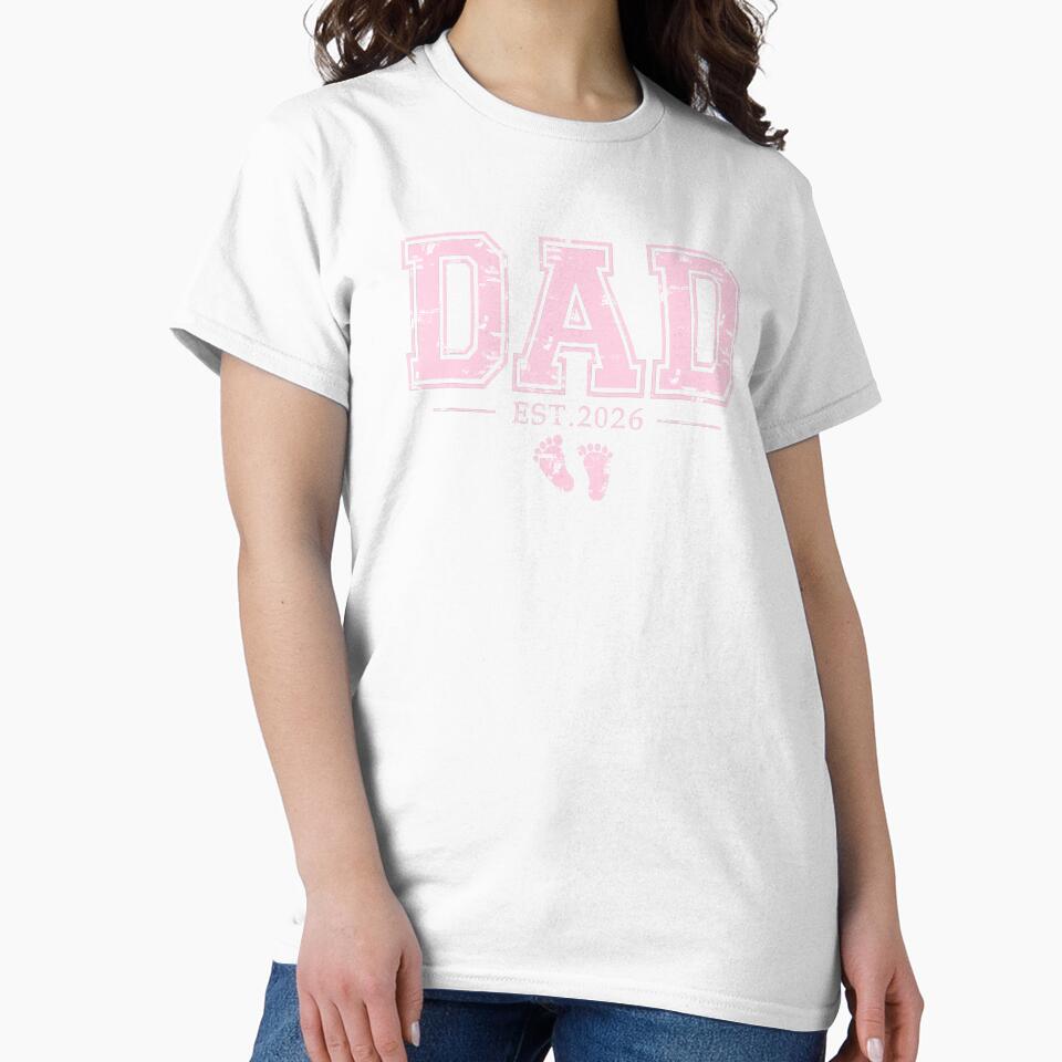 Dad Est 2026 First Time Father Baby Feet New Dad by zamiokaline