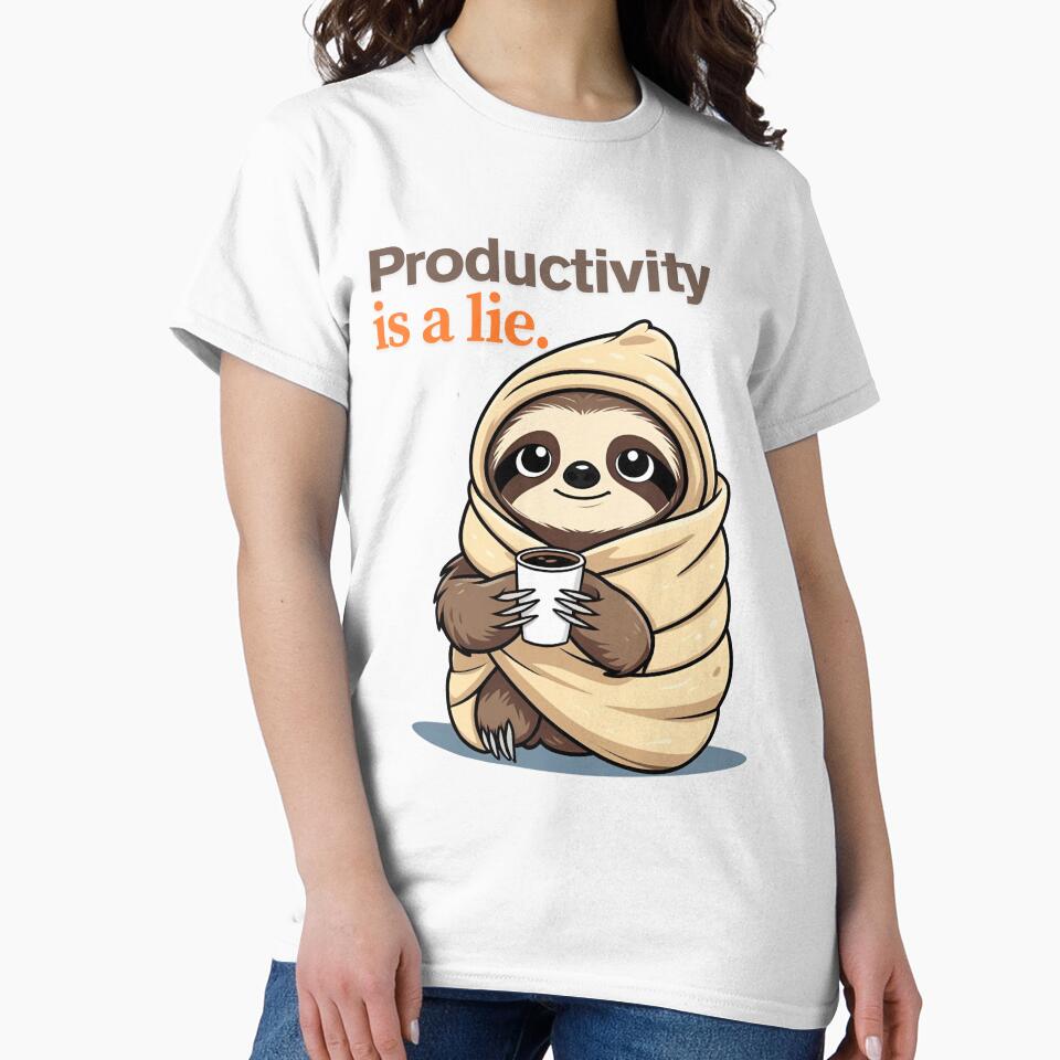 Productivity is a Lie – Lazy Sloth Sticker for Burnt-Out Souls by modishwelt