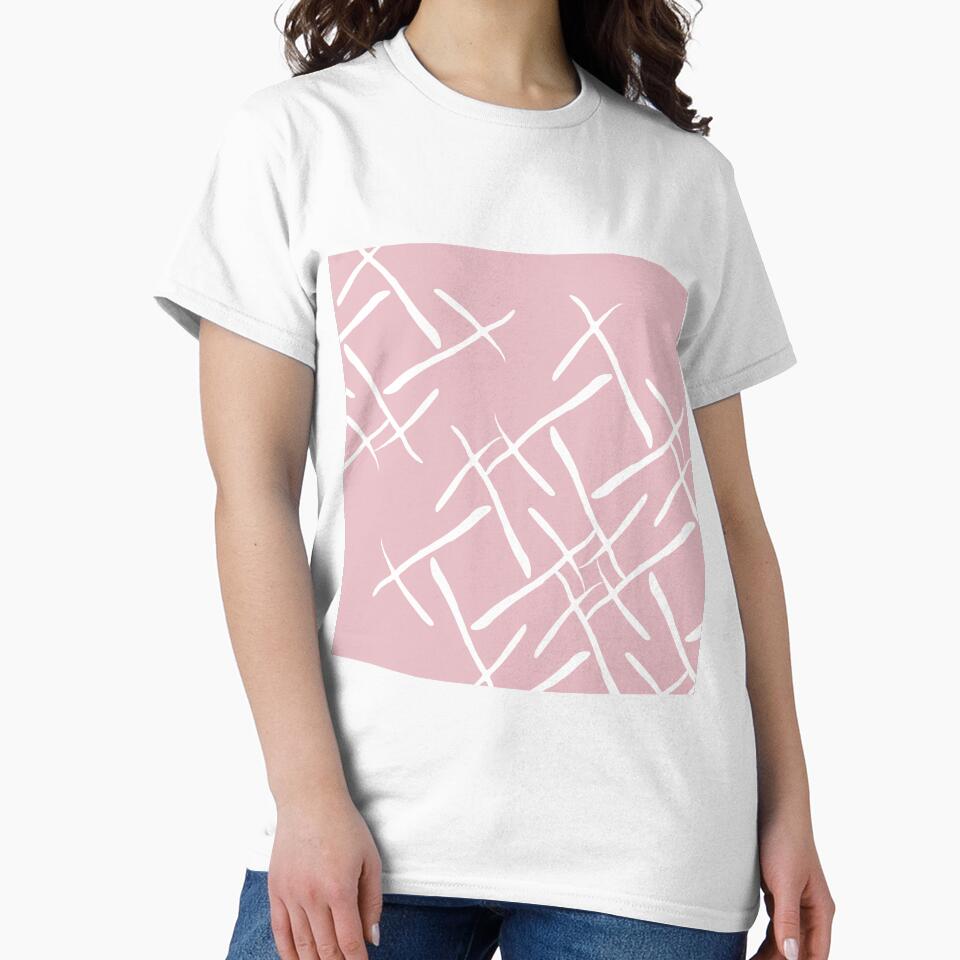 White cross marks on rose background by flamendes