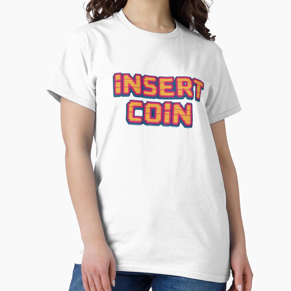 Insert Coin Retro Arcade Gaming Pixel Style Design by Katzpy