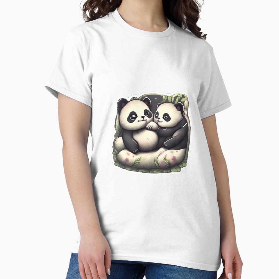 cute pandas loving each other sticker by Tape2Sticker