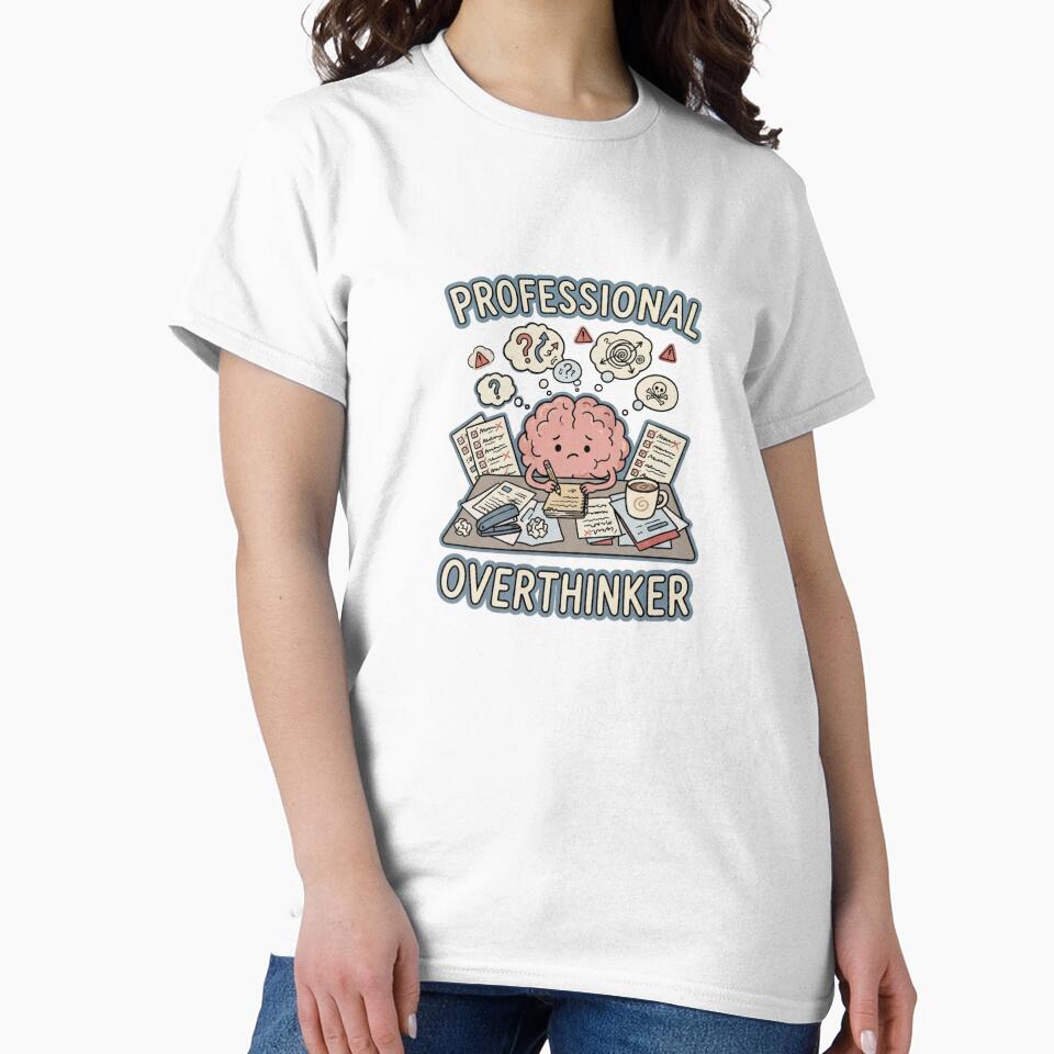 Professional Overthinker Funny Brain Doodle by GoofyShopp