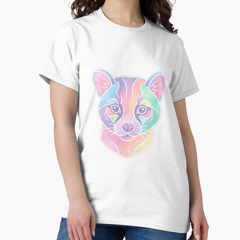 Colorful Watercolor Civet Cat Portrait Illustration by Owcomm