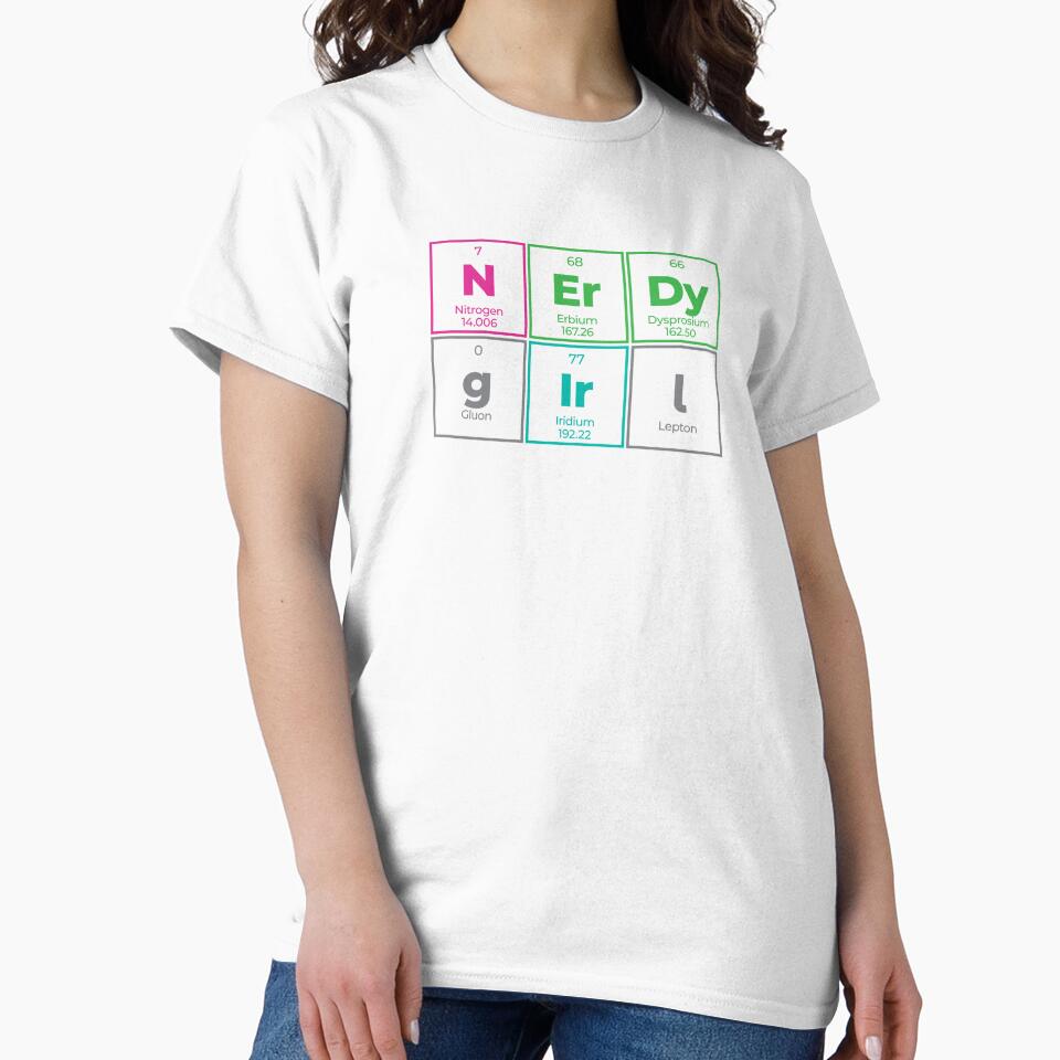 Nerdy Girl Periodic Table Outline Design – Geeky Science Gift by Rodney's Marketplace
