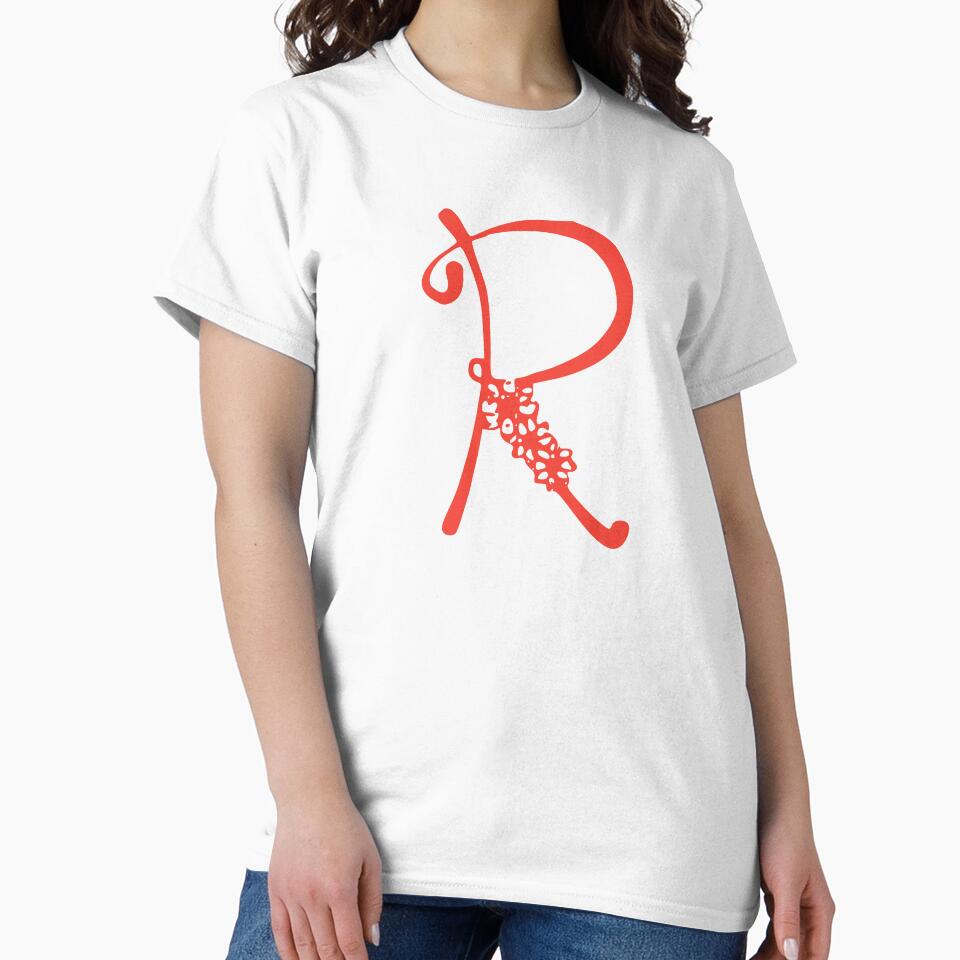 Floral Initial monogram R by Creative-draw