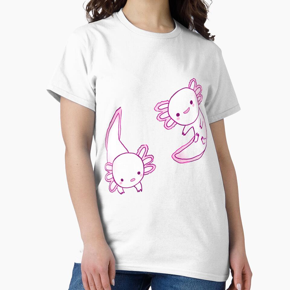 White cute axolotls by Mayarart