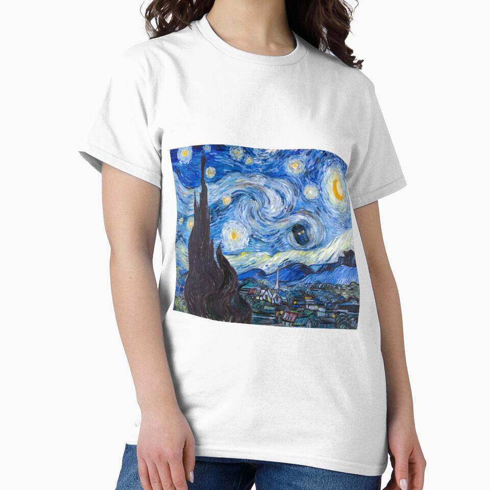 Starry Night with Tardis by Theresa  Pisani