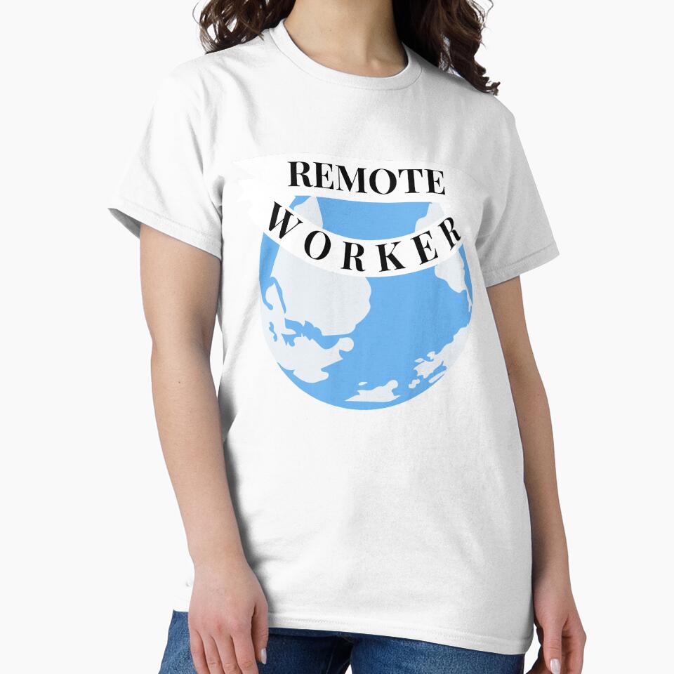 Remote worker home office world globe by Zwuck