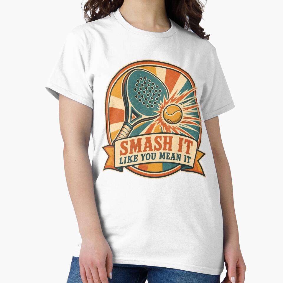 Smash It Like You Mean It Retro Padel Badge by BoosterShop