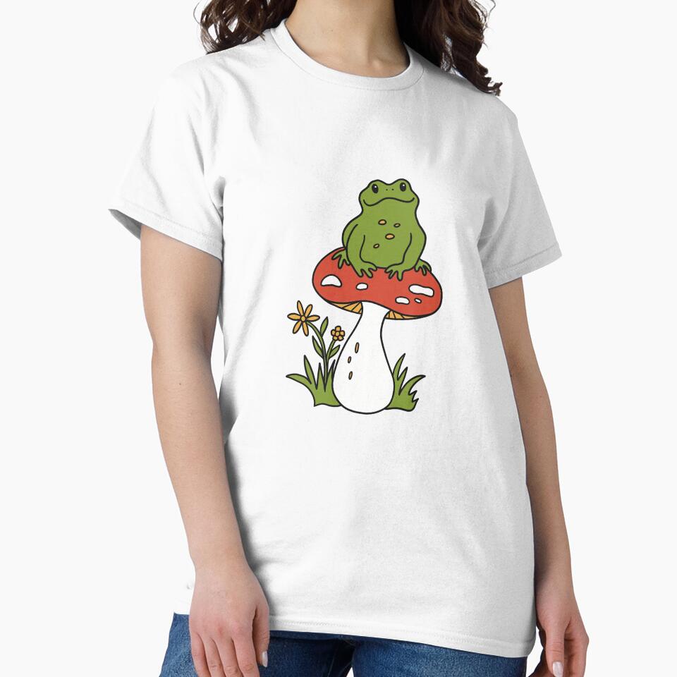 Frog on mushroom by SimplySommerArt
