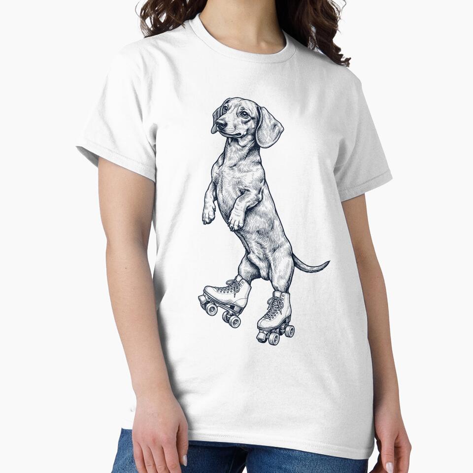Vintage Dachshund Roller Skate Dog Mom Dad Lover by TerryConnells