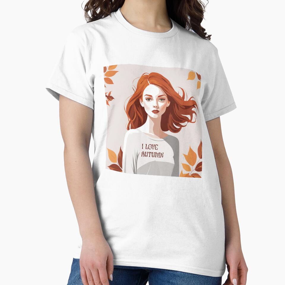 Autumn Muse - Minimalist Redhead Girl in Fall by Laila-Ahmed