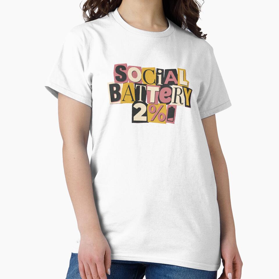 Social Battery 2% Ransom Note Type Collage Design by Ninjacatoff