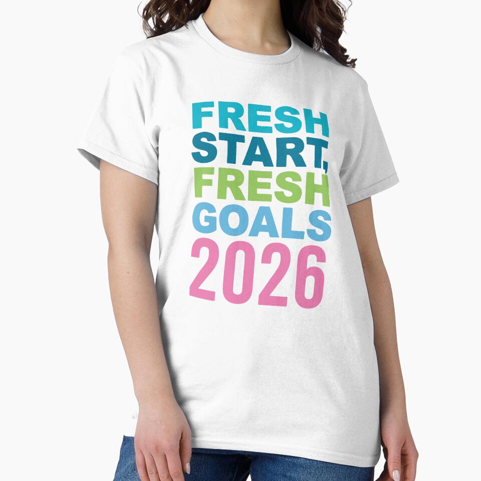 Fresh Start Fresh Goals 2026 Typography Design by DavidTeeStudio