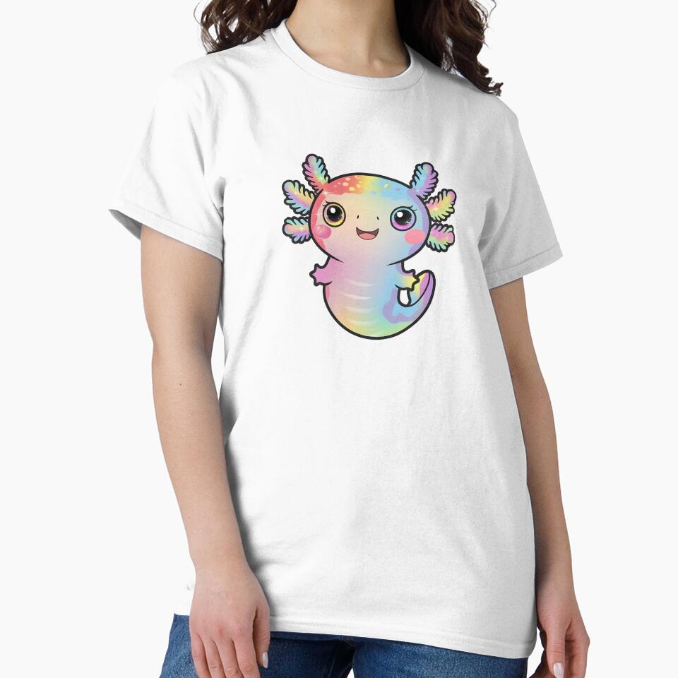 Cute Kawaii Pink Axolotl Doodle by bukajart