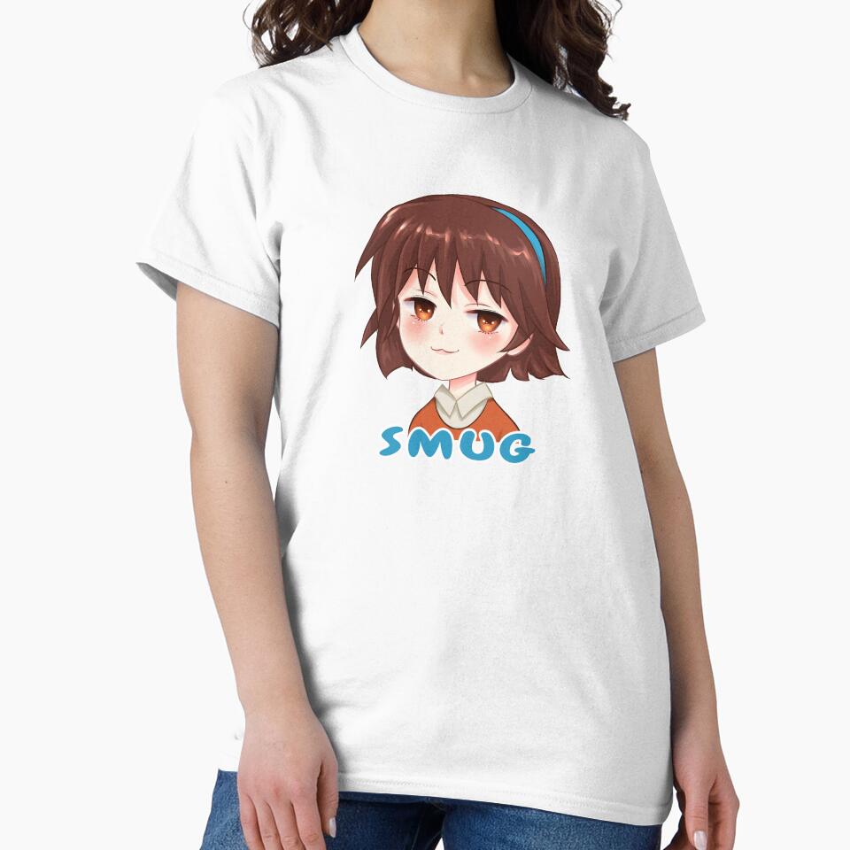 Smug Face Cute Anime Girl Gift For Otaku Fan by Pubi