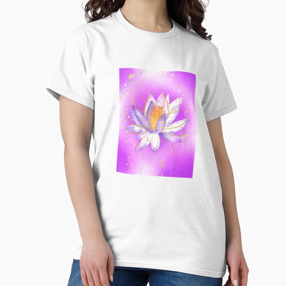 Violet Lotus Rise Graphic Print by elevated-aura