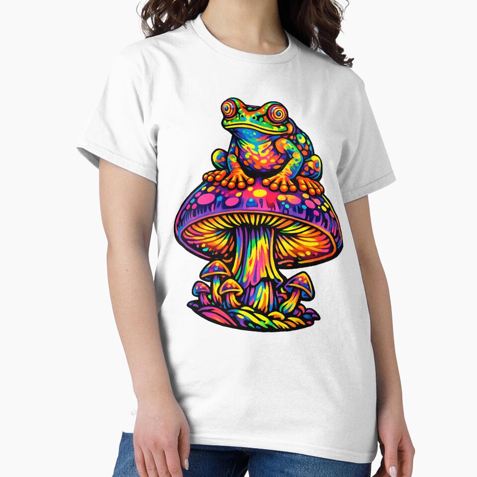 Psychonaut Frog - Psychedelic Cosmic Toad on Trippy Mushroom by RustedToad