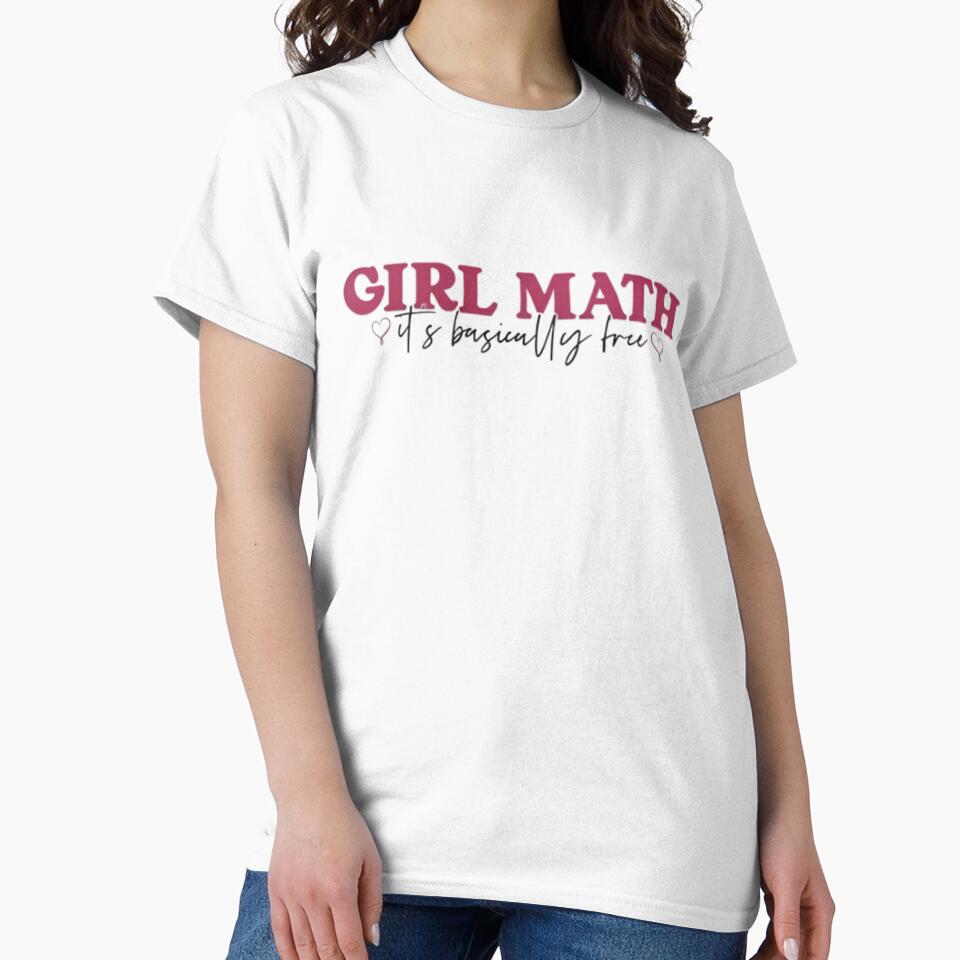 Girl Math - Funny Trendy Quote Design by Rangmanch
