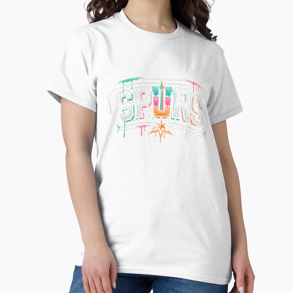 Trendy Retro Melting Candy Colorful Drip Font Basketball Team Spurs Graphic by LittleNhutton