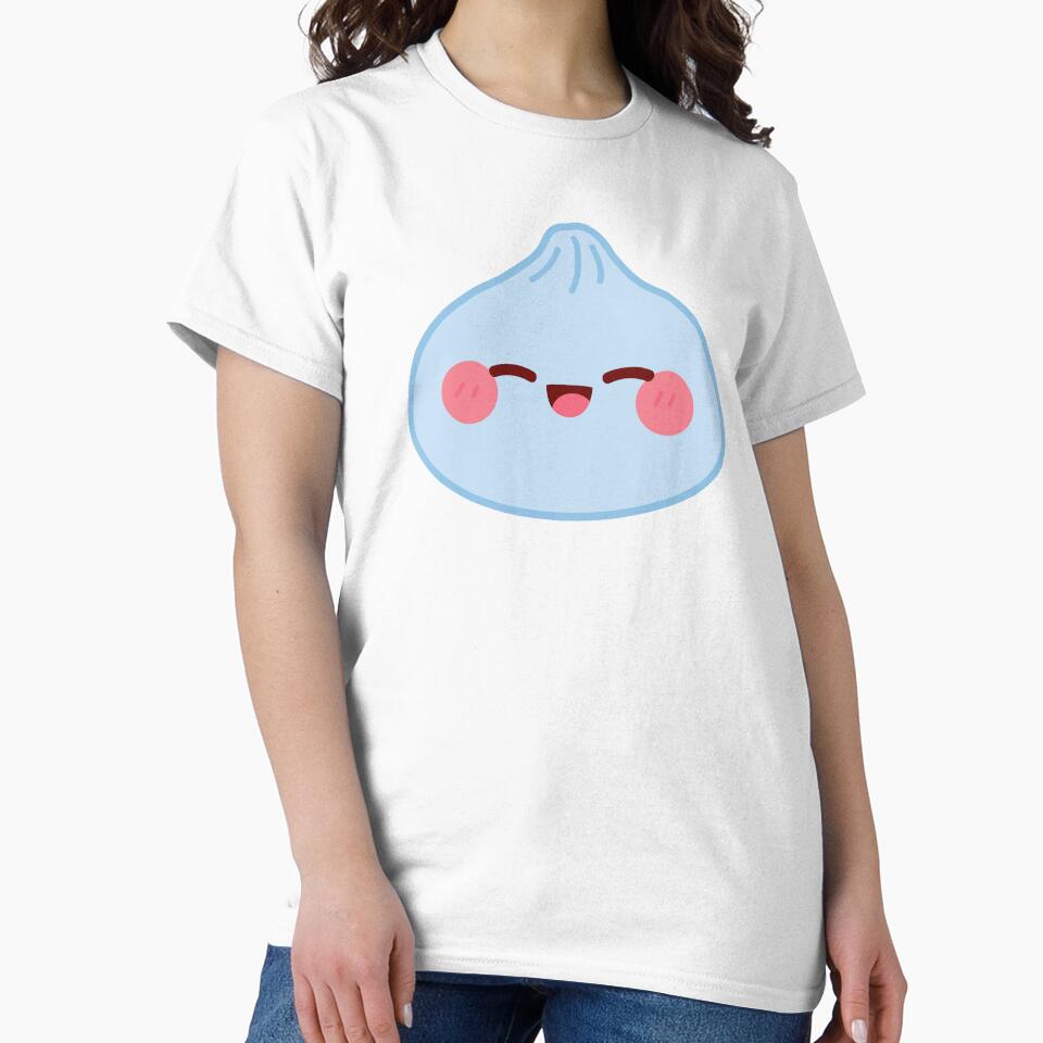 Blue squishy Dumpling – Cute Kawaii Food Character Design by EmeraldeaArt