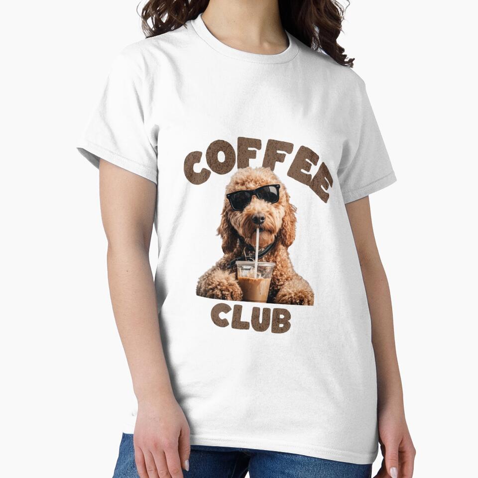Coffee Club Goldendoodle Dog — Funny Iced Coffee Labradoodle Graphic by Colorful-Garden