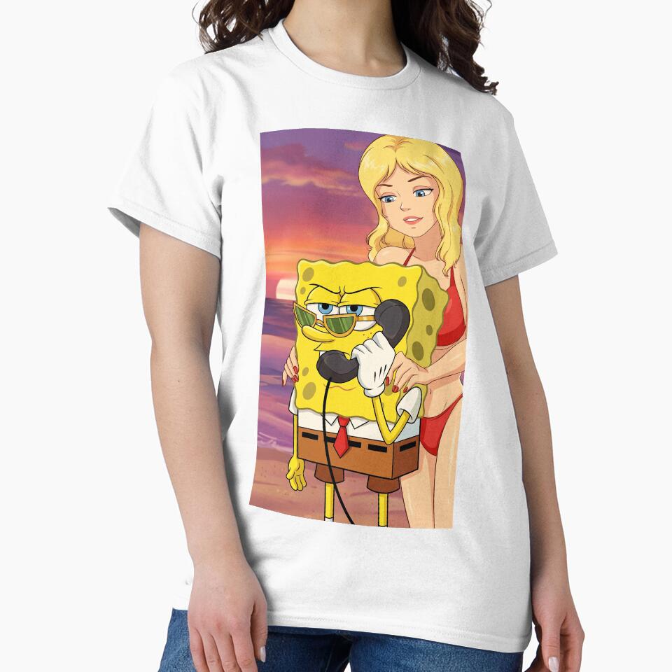 Yellow Sponge Beach Sunset Cartoon by beastmaster6