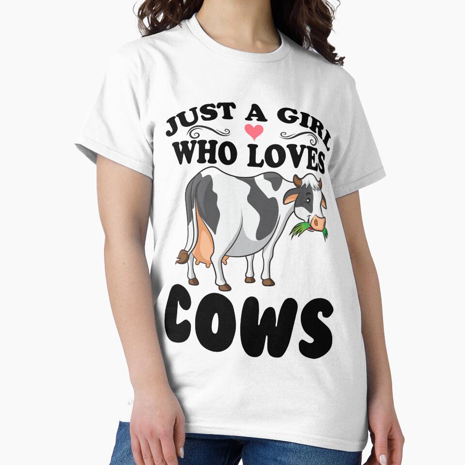 Cow Just A Girl Who Loves Cows Farmer Butcher Milk by reginaturner