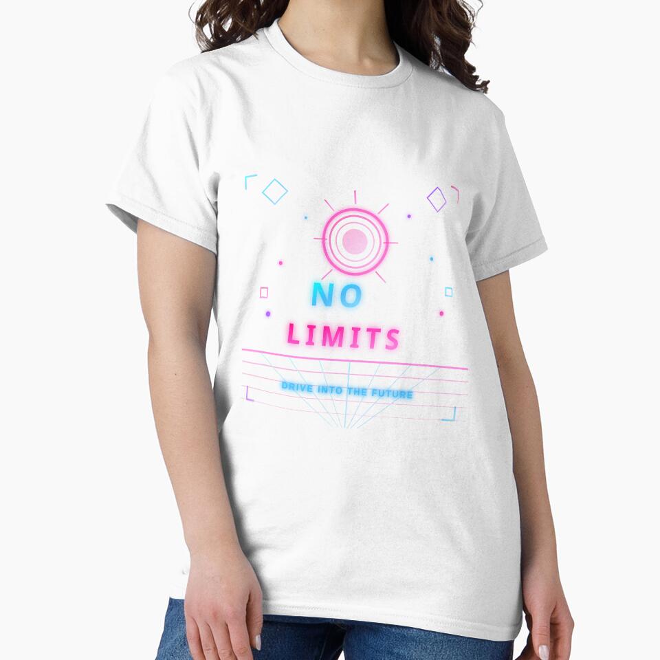 No Limits - Retro Synthwave Outrun Neon Design by Pickmash