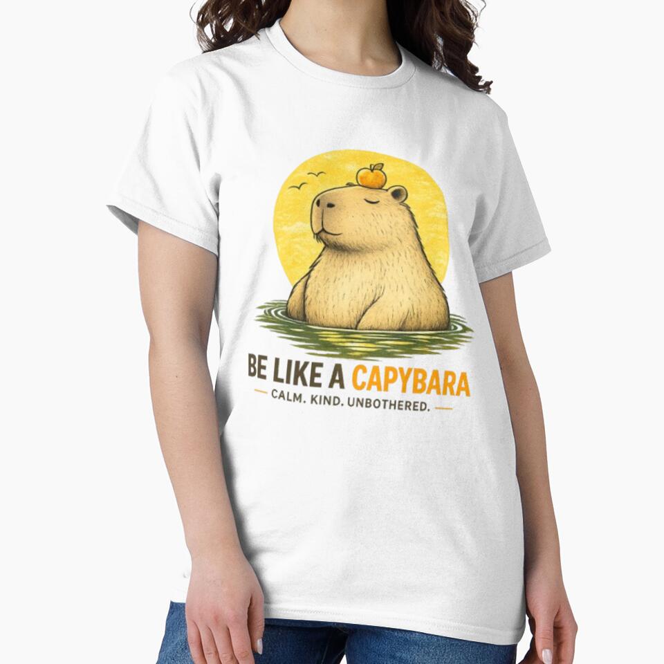 Be Like a Capybara | Calm, Kind, Unbothered Funny Capybara Vintage T-Shirt by ELVIN DESIGNS