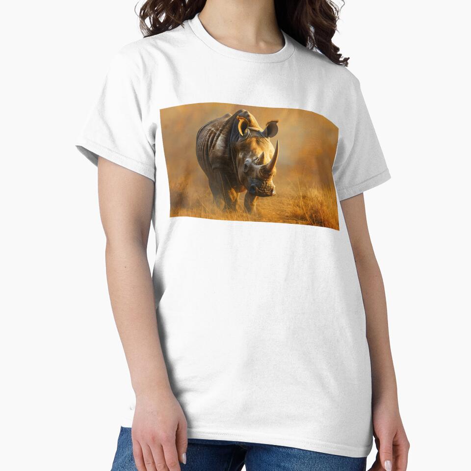 White Rhino on African Grassland, Wildlife by GuildedWordGraphics