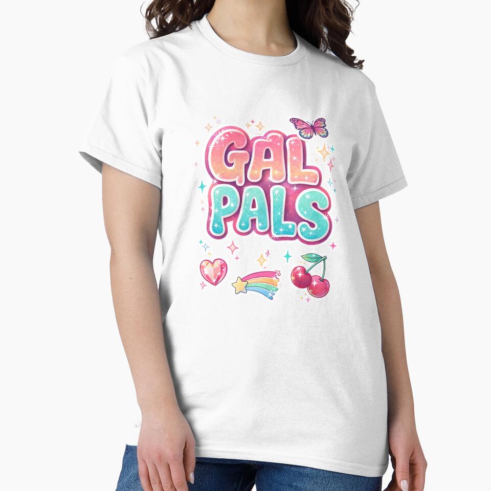 Y2K Aesthetic Design, "GAL PALS", Retro 2000s Digital Art, Bubble Letters & Glitter, Nostalgic Graphic, Millennium Core Artwork by unclejohncorner