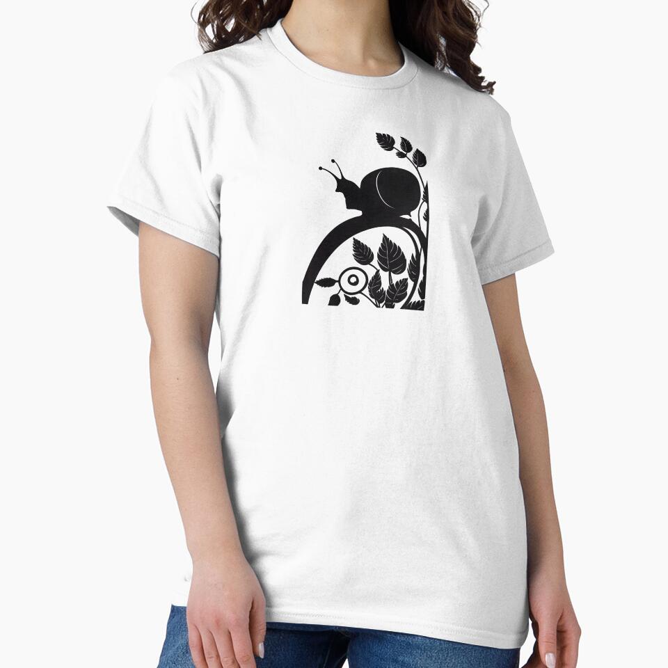 Snail and Leaves Silhouette Art Print by ShadowAndSlate