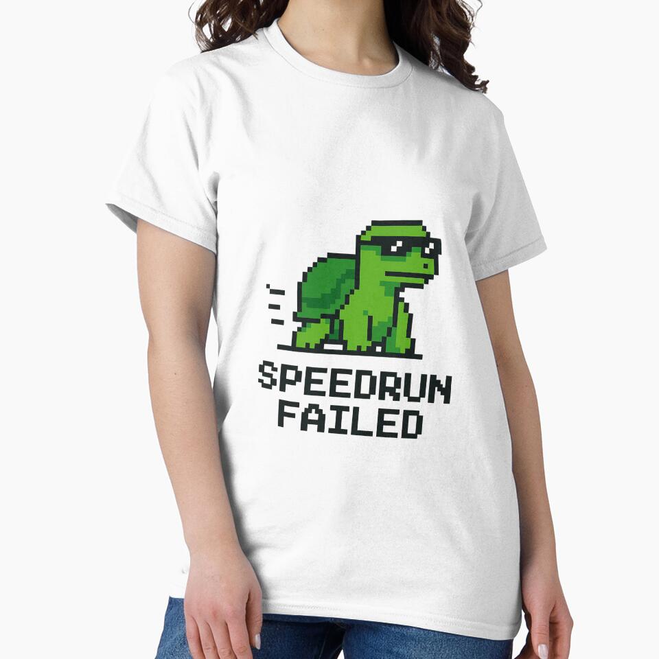 Speedrun Failed – Funny Pixel Turtle Design by SlomianyPisarz