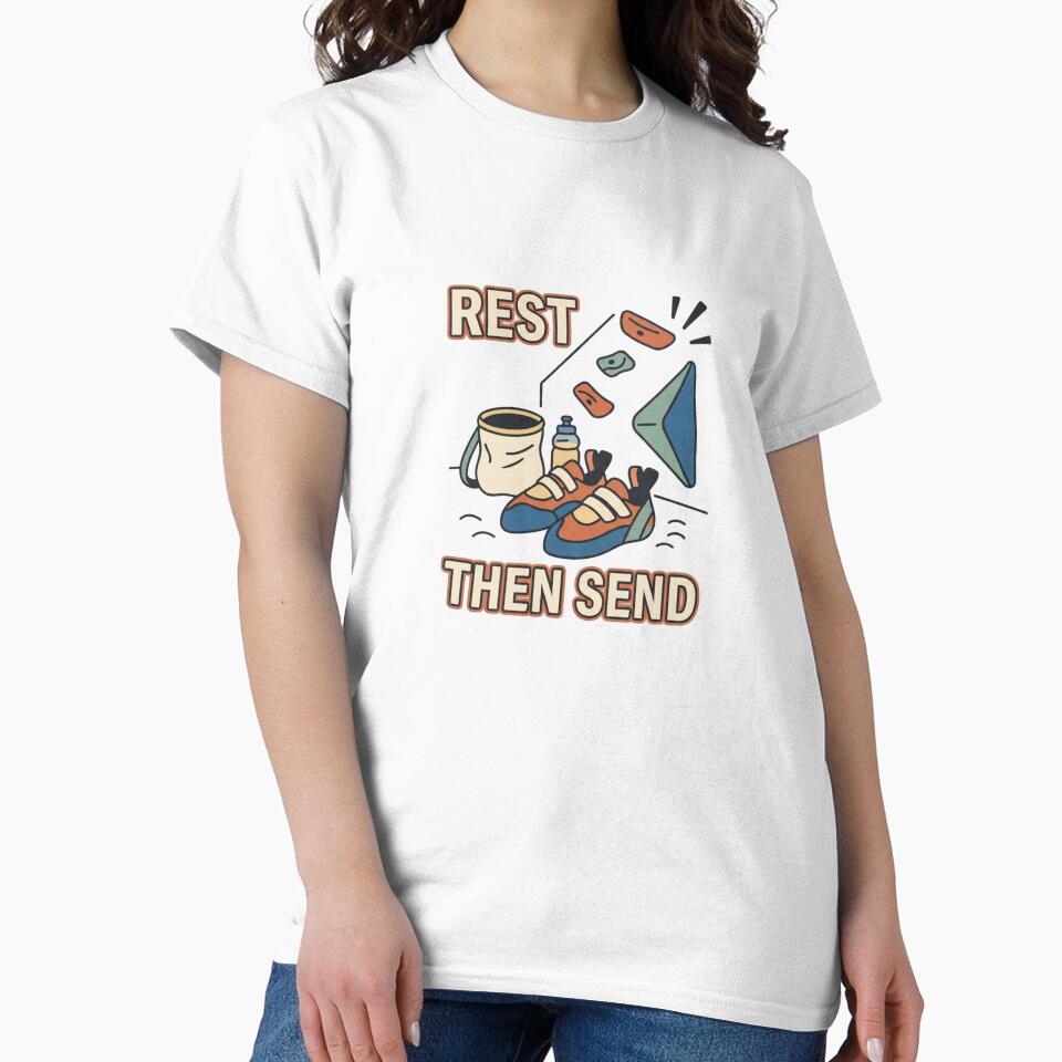 Rest Then Send Minimal Bouldering Art by GoofyShopp