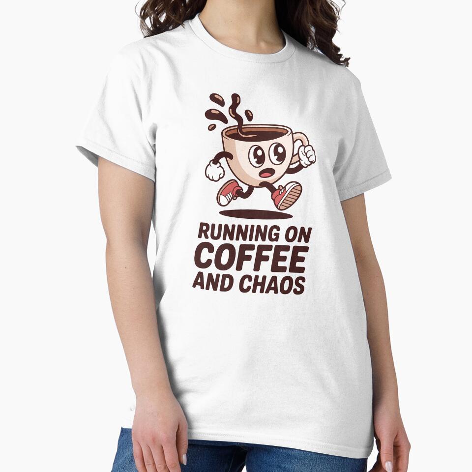 Running on Coffee and Chaos – Funny Coffee Cup Character Design by ThatBBStore