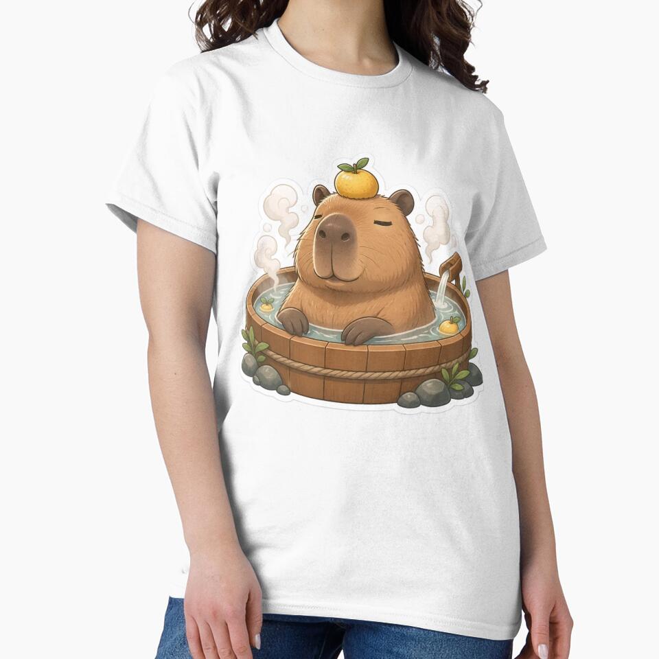 Capybara Hot Spring Zen Cute Animal by StickyGuys