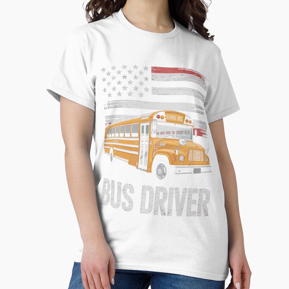 School Bus Driver Usa American Flag Bus Driver Gift by nicomitchell