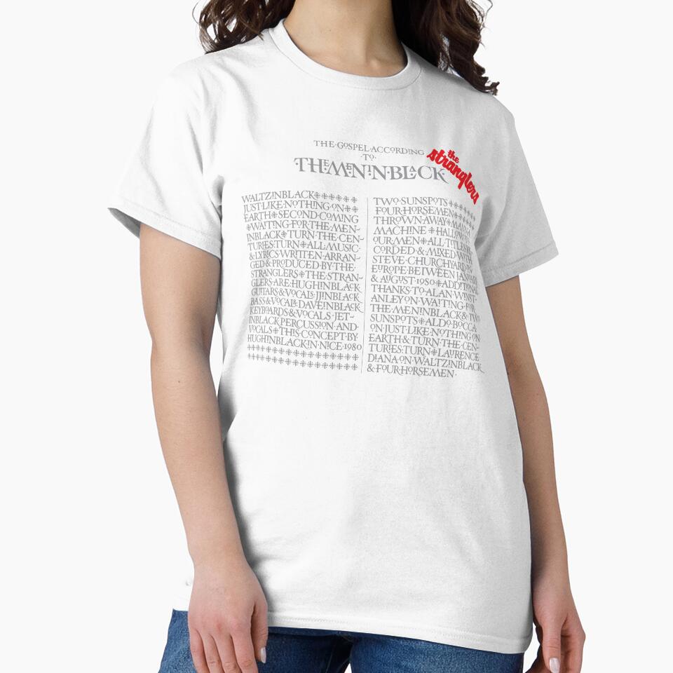 The Stranglers - The Gospel According to the Men In Black - grey with logo by The Common Tee