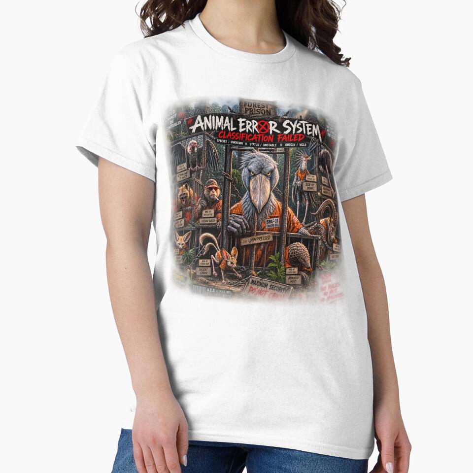 Forest Prison Animal Error System – Classification Failed | Anti-Design Streetwear Graphic by zdzdesigner