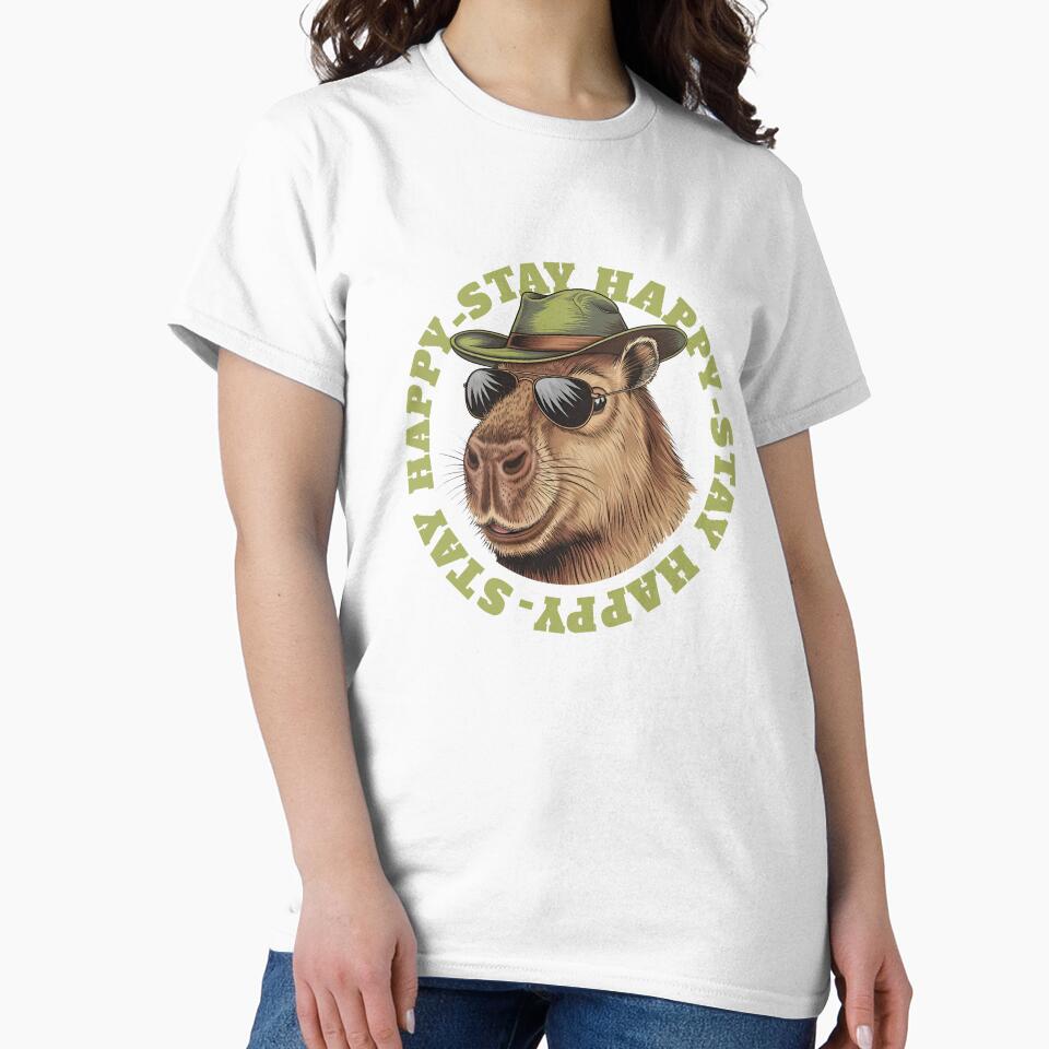 Capybara - Stay Happy by RiceArtShop