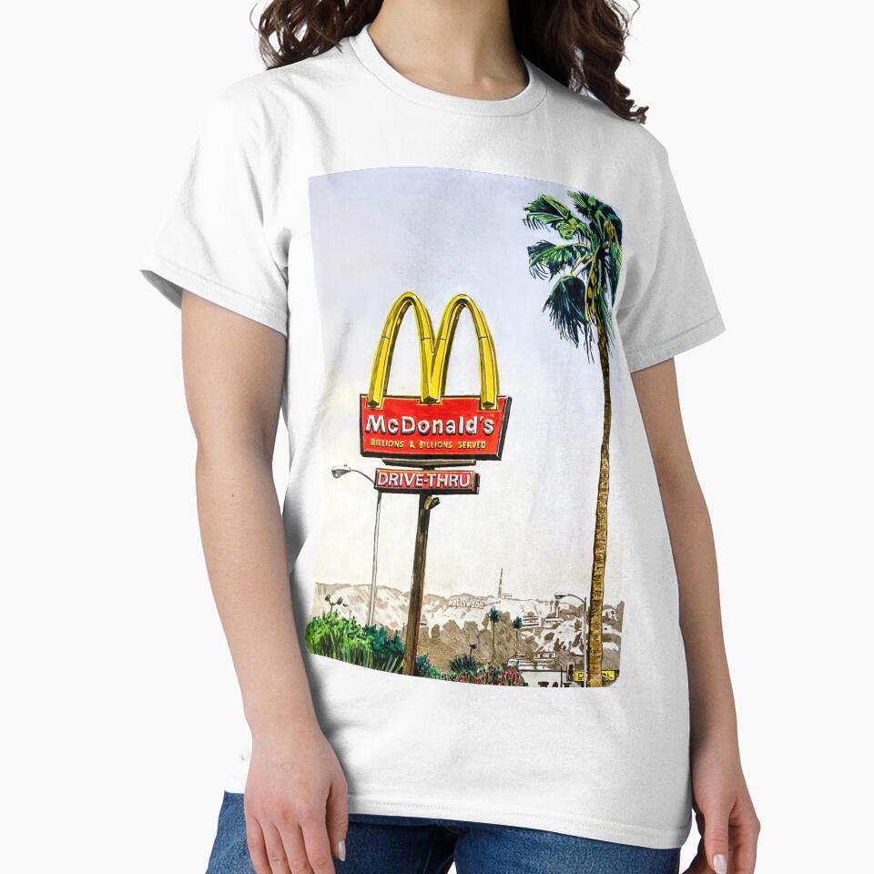 McDonald’s Sign on Hollywood Boulevard – Watercolor & Pencil Art by A Migo Design